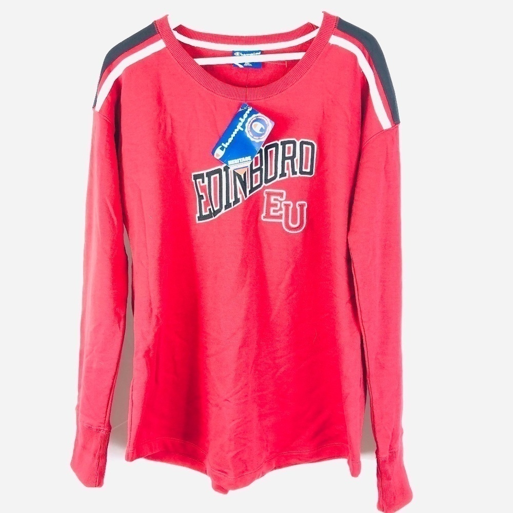 NWT Men's Champion Red Cotton Long Sleeve Shirt